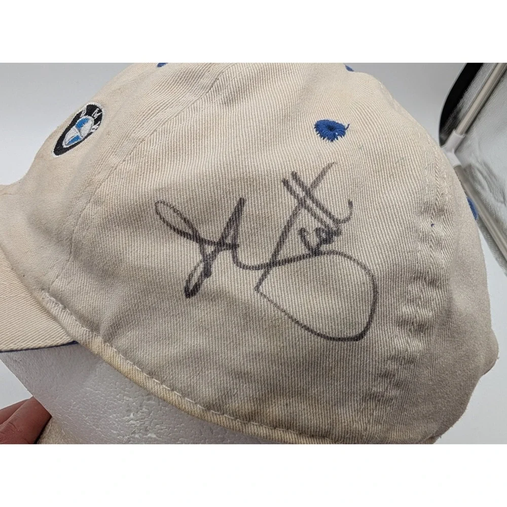 Ahead Vintage BMW Championship Golf Hat Tan Signed Autographed Adjustable Cap
